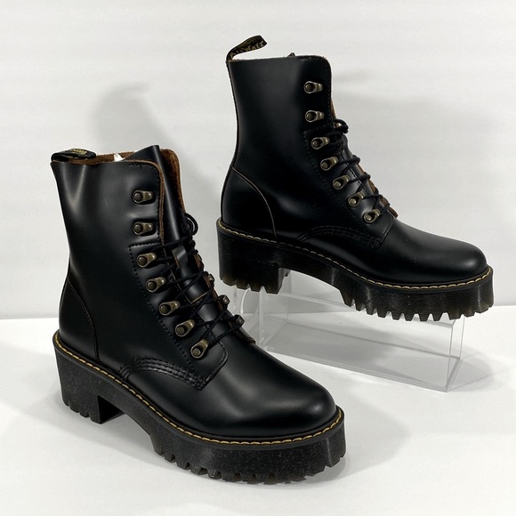 New Dr Martens Leona vintage smooth leather boots - Picture 9 of 14